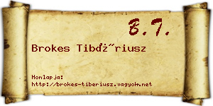 Brokes Tibériusz névjegykártya
